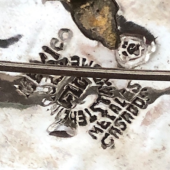 $42 Vintage Estate Mixed Metals Sterling Brooch & Pendant  Bell Taxco Mexico 925 - Picture 2 of 6